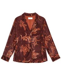 Maliparmi - Jassen ,Oranje ,Leer Collection Print Blazer - Lyst