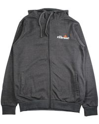 Ellesse - Hoodies & Sweatvesten ,Grijs ,Katoen Hoodie Met Ritssluiting - Lyst