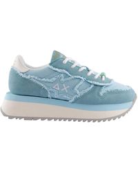 Sun 68 - Blauw Casual Overhemd Voor Mannen - Lyst