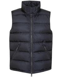 Aspesi - Jassen ,Blauw ,Nylon Gewatteerd Vest - Lyst