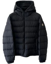 Moncler - Zwarte Gewatteerde Jas Met Capuchon - Lyst