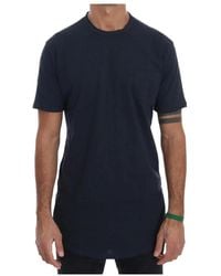 Daniele Alessandrini - Tops ,Blauw ,Katoen Blauw Katoen Crewneck T-Shirt Mannen - Lyst