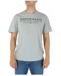 North Sails - Gele Korte Mouw Ronde Hals T-Shirt - Lyst