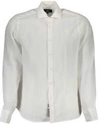 La Martina - Camicia in lino bianca - Lyst