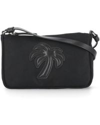 Palm Angels - Schwarze handtasche mit palm tree logo - Lyst