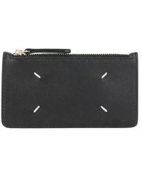 Maison Margiela - Accessoires ,Zwart ,Leer Four Stitches Kaarthouder Portemonnee - Lyst