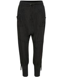 Cream - Broeken ,Zwart ,Polyester Zwarte Broek Met Elastische Taille - Lyst