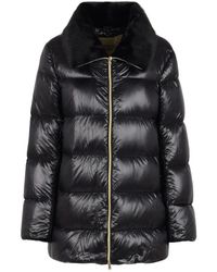 Herno - Jassen ,Zwart ,Polyester A-Shape Jacket - Lyst