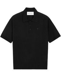 Ami Paris - Tops ,Zwart ,Wol Wollen Polo Ami De Coeur Met Korte Mouwen - Lyst