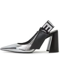 CESARE GASPARI - Blockabsatz slingback pumps jimena - silber - Lyst