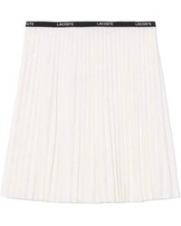 Lacoste - Rokken ,Wit ,Polyester Korte Geplooide Rok - Lyst