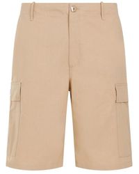 KENZO - Korte Broeken ,Katoen Camel Workwear Shorts - Lyst