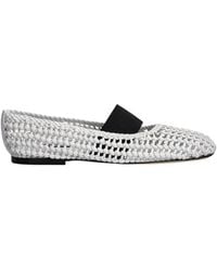 MSGM - Schoenen ,Wit ,Leer Woven Ballerina Schoenen - Lyst