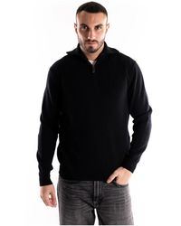 Paolo Pecora - Truien & Vesten ,Zwart ,Wol Turtleneck Met Rits - Lyst