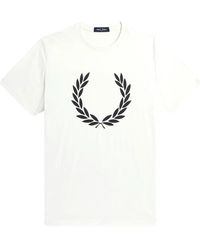 Fred Perry - T-Shirt Van Katoenen Jersey Met Ronde Hals - Lyst