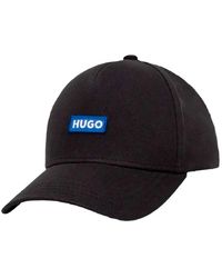 HUGO - Blau Bestickte Signatur Kappe - Lyst