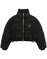 Ami Paris - Jassen ,Zwart ,Nylon Zwarte Casual Nylon Jas - Lyst