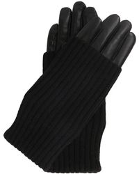 Kazar - Accessoires ,Zwart ,Leer Leren Handschoenen Met Decoratieve Overlays - Lyst