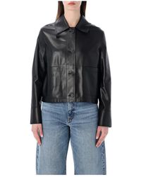 S.w.o.r.d 6.6.44 - W.O.R.D 6.6.44, ,Jassen ,Zwart ,Leer Cropped Leren Bikerjack - Lyst