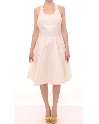 Licia Florio Halterneck Knee Length Tea Dress - Weiß