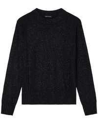 ARMANI EXCHANGE - Truien & Vesten ,Zwart ,Wol Regular Fit Sweater Met Ronde Hals - Lyst