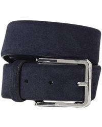 HUGO - Blauer Ledergürtel Mit Schnalle - Lyst