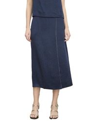 Vince - Rokken ,Blauw ,Geborduurde Split Rok - Lyst