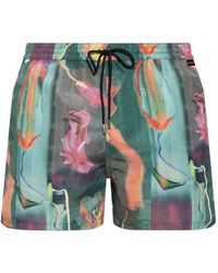 Paul Smith - Badmode ,Veelkleurig ,Polyester Gedrukte Zwemshorts - Lyst