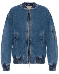 DIESEL - Jassen ,Blauw ,Denim D-Weltik Denim Bomberjack - Lyst