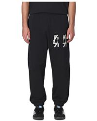 44 Label Group - Broeken ,Zwart ,Katoen Logo-Print Katoenen Track Pants - Lyst