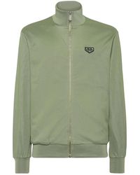 Philipp Plein - Hoodies & Sweatvesten ,Groen ,Katoen Jogging Jacket Ls Iconic Plein - Lyst