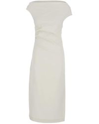 P.A.R.O.S.H. - Cady Stretch Midi Jurk - Lyst
