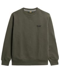 Superdry - Hoodies & Sweatvesten ,Groen ,Katoen Essential Crew Sweatshirt - Lyst