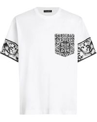 Dolce & Gabbana - T-Shirt Met Majolica-Print - Lyst