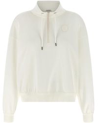 Brunello Cucinelli - Hoodies & Sweatvesten ,Wit ,Katoen Piqué Katoenen Sweatshirt - Lyst