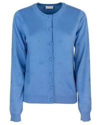 Liu Jo - Blauer Cardigan Mit Strass-Beschriftung - Lyst