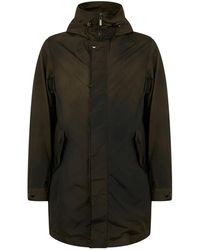 Moorer - Jassen ,Groen ,Polyester Oversized Jas Met Capuchon - Lyst