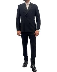 Luigi Bianchi - Kostuums ,Zwart ,Wol Double-Breasted Smoking Jacket - Lyst