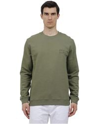 Dondup - Hoodies & Sweatvesten ,Groen ,Katoen Sweatshirt Met Logo-Print En Ronde Hals - Lyst