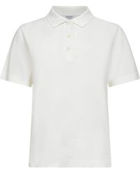 Burberry - Tops ,Wit ,Katoen Cotton Polo Shirt - Lyst
