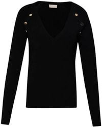 Liu Jo - Schwarzer pullover mit metallknöpfen - Lyst