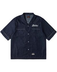 Evisu - Overhemden ,Blauw ,Denim Ht Denim Ss Shirt - Lyst