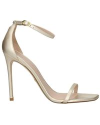 Stuart Weitzman - Goldene High Heel Sandalen Mit Offener Spitze - Lyst