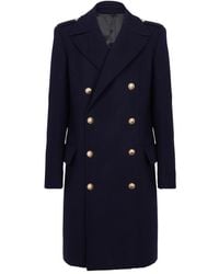 Balmain - Abrigo con doble botonadura - Lyst