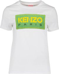 KENZO - Bedrucktes logo rundhals t-shirt - Lyst