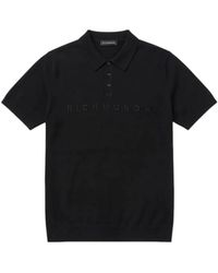 John Richmond - Tops ,Zwart ,Katoen Polo Sehudi - Lyst
