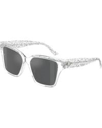 Jimmy Choo - Stijlvolle Oversized Zonnebril Met Glitterdetails - Lyst