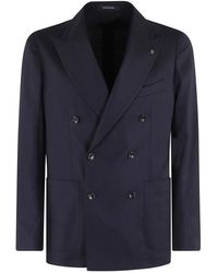 Tagliatore - Double-Breasted Wollen Jas - Lyst