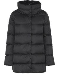 Herno - Jassen ,Zwart ,Polyester Zwarte A-Vorm Raso Jas Met Pettorina - Lyst
