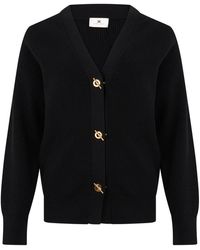 Elisabetta Franchi - Gebreide Cardigan Met Sluitingen - Lyst